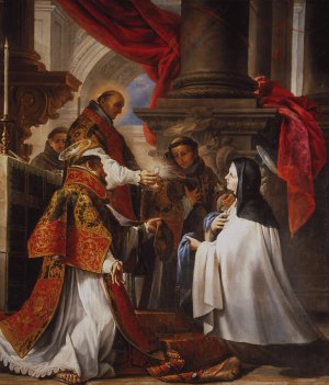 La comunion de Santa Teresa by Juan Martin Cabezalero Oil Painting