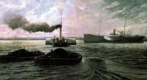 Carboneros Oil painting by Juan Martinez Abades