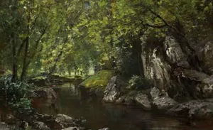 Cauce de Rio Oil painting by Juan Martinez Abades
