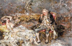 Im Boudoir by Juan Pablo Salinas Teruel Oil Painting