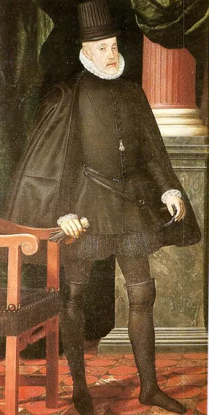 Philip II painting by Juan Pantoja De La Cruz