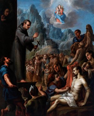 Miracles of Saint Salvador de Horta by Juan Rodriguez Juarez Oil Painting