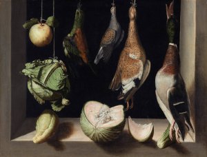 Still Life with Game Fowl by Juan Sanchez Cotan Oil Painting