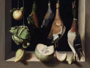 Still Life with Game Fowl by Juan Sanchez Cotan Oil Painting