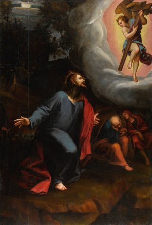 Christ In The Garden Of Gethsemane by Juan Sarinena Oil Painting