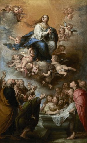 The Assumption of the Virgin by Juan Simon Gutierrez Oil Painting