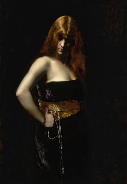 Portrait Of A Woman With Red Hair by Juana Romani - Hand-Painted Oil Painting Reproduction