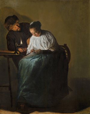 Man Offering Money to a Young Woman by Judith Leyster Oil Painting