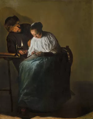 Man Offering Money to a Young Woman by Judith Leyster Man Offering Money to a Young Woman by Judith Leyster Oil Painting