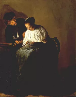 The Proposition painting by Judith Leyster