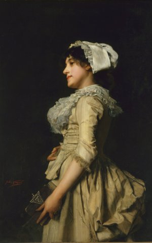 The village girl by Jules-Adolphe Goupil Oil Painting