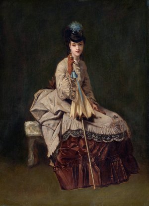 Woman Seated by Jules-Adolphe Goupil Oil Painting