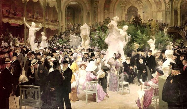 Main Product Photo of Friday at the French Artists' Salon Painting by Jules Alexander Grun
