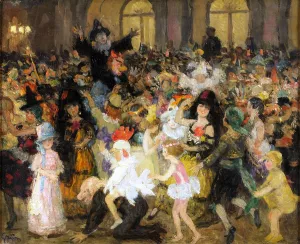 Masked Ball in Paris by Jules Alexander Grun - Oil Painting Reproduction