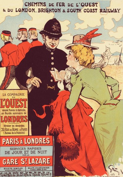 Main Product Photo of Affiche Pour La Cie De L'ouest  Painting by Jules-Alexandre Grun
