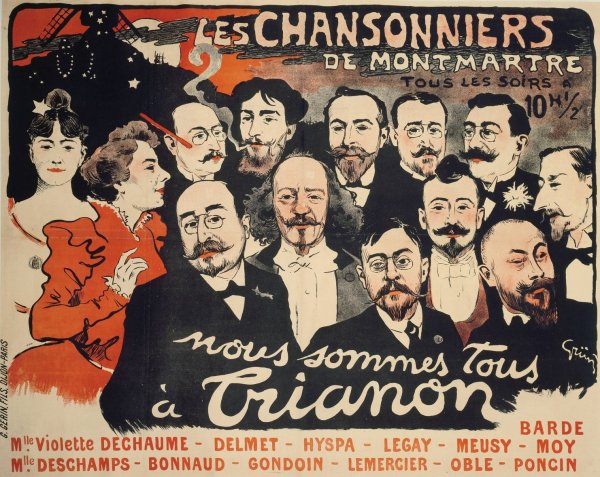 Main Product Photo of Les Chansonniers De Montmartre Tous Les Soirs A  Painting by Jules-Alexandre Grun