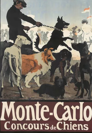 Monte-Carlo, Concours de Chiens by Jules-Alexandre Grun Oil Painting