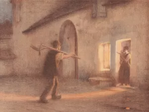 Le retour des champs by Jules Alexis Muenier Oil Painting