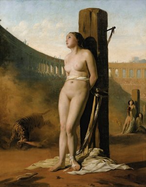 Blandina In The Amphitheater Of Lyon by Jules-Antoine Duvaux Oil Painting