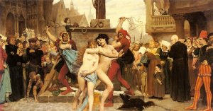 Le Supplice des Adulteres by Jules Arsene Gardier Oil Painting