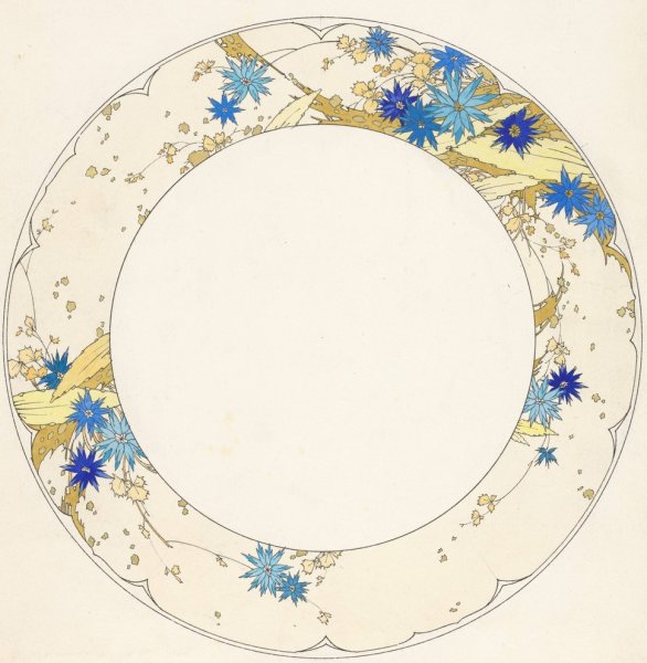 Ontwerp voor een dessertbord van een porseleinen servies voor Piilivuyt  by Jules Auguste Habert-Dys - Hand-Painted Oil Painting Reproduction
