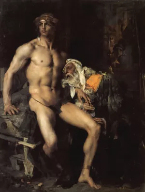 Achilles and Priam by Jules Bastien-Lepage Oil Painting