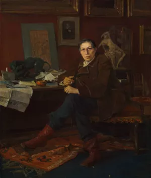 Albert Wolff in His Study by Jules Bastien-Lepage Oil Painting