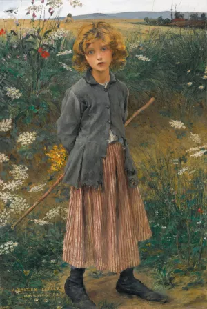 Fleur Du Chemin by Jules Bastien-Lepage Oil Painting