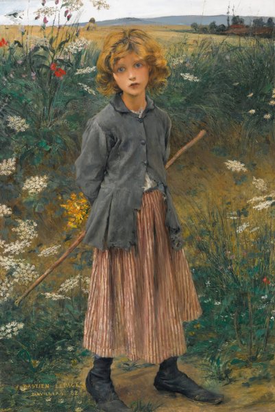 Main Product Photo of Fleur Du Chemin  Painting by Jules Bastien-Lepage