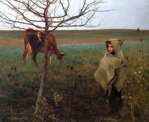 Main Product Photo of La Pauvre Fauvrette Painting by Jules Bastien-Lepage