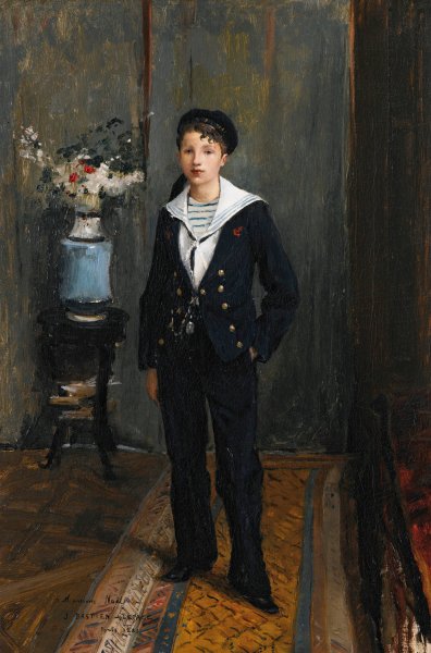 Main Product Photo of Portrait Of A Young Boy  Painting by Jules Bastien-Lepage
