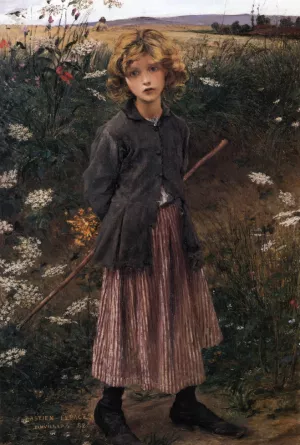 Roadside Flowers also known as The Little Shepherdess by Jules Bastien-Lepage Oil Painting