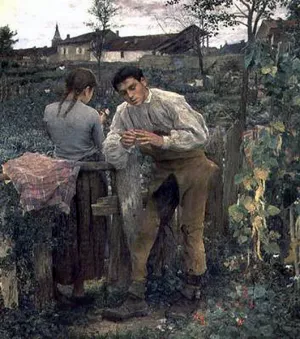 Rural Love by Jules Bastien-Lepage - Oil Painting Reproduction