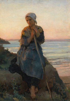 Bergere de Douarnenez by Jules Breton Oil Painting