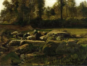 Breton Laundresses at Douarnenez by Jules Breton - Oil Painting Reproduction