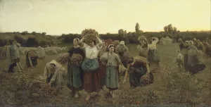 Calling in the Gleaners by Jules Breton Oil Painting