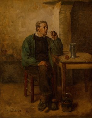 Contentment by Jules Breton Oil Painting
