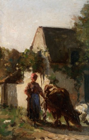 Gardeuse de Vache by Jules Breton Oil Painting