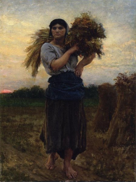 Main Product Photo of In the Fields, Evening Painting by Jules Breton