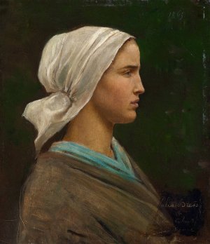 Jeanne Calvet by Jules Breton Oil Painting