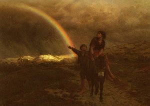 L' Arc-En-Ciel by Jules Breton Oil Painting