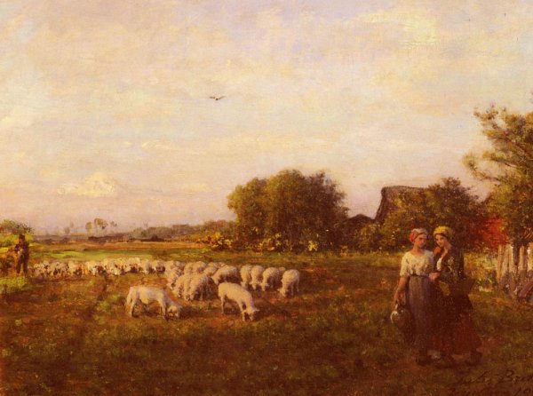 La Bergere by Jules Breton - Hand-Painted Oil Painting Reproduction