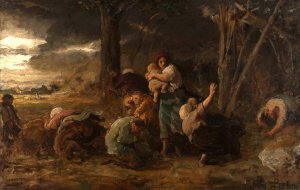 La foudre by Jules Breton Oil Painting