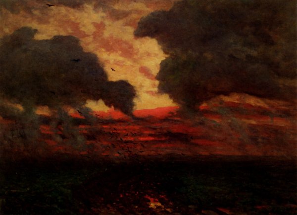 Main Product Photo of Les Corbeaux, Soir D'Orage Painting by Jules Breton