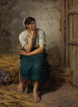 Paysanne Au Repos Oil painting by Jules Breton
