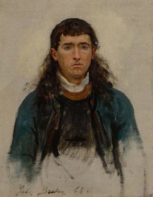 Portrait D'homme  by Jules Breton Oil Painting