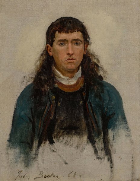 Portrait D'homme  by Jules Breton - Hand-Painted Oil Painting Reproduction