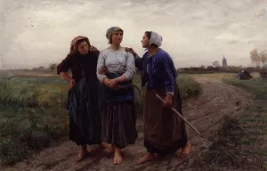 Setting Out for the Fields by Jules Breton - Oil Painting Reproduction