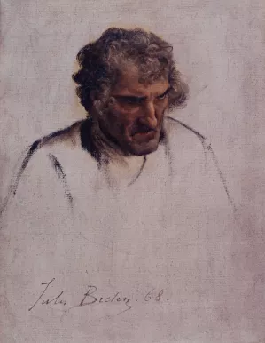 Tete de Breton, etude pour le Pardon Oil painting by Jules Breton