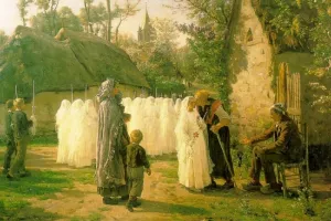 The Communicants painting by Jules Breton